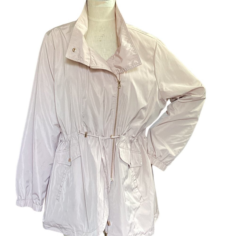Lane Bryant Lightweight Rain/Wind Parka Jacket ‎ Sz 18/20 Rose-Beige #163D